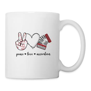 Peace Love Accordéon Harmonica Accordéon - Mug blanc - blanc - Droite
