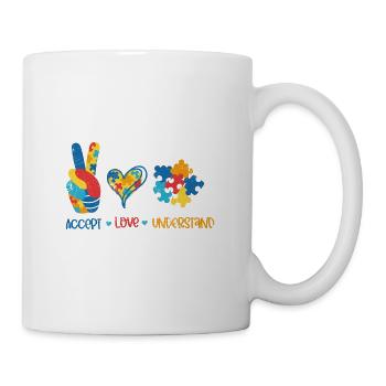 ADHS AUTISMUS SYNDROM AUTIST LIEBEN BEGABT SPRÜCHE - Tasse - Weiß - Rechts