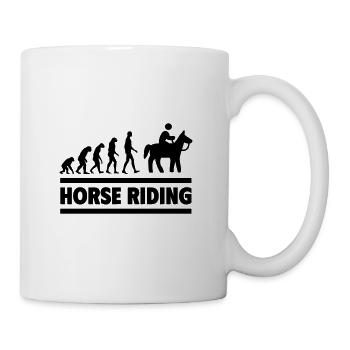 Evolution des Reitersports vom Mensch zum Reiter - Tasse - Weiß - Rechts