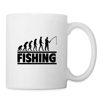 Fishing evolution: From man to fishing fan - Mug - white - Right