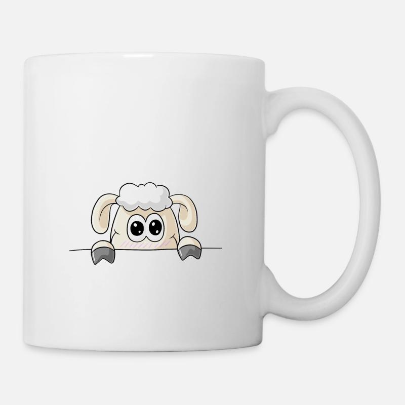 dessin animé moutons - Mug blanc - blanc