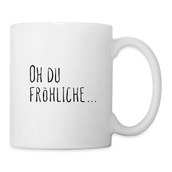 Weihnachtslied Oh du fröhliche schwarz - Tasse - Weiß - Rechts