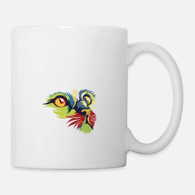 Regenbogen Katze - Premium Design - Tasse - Weiß