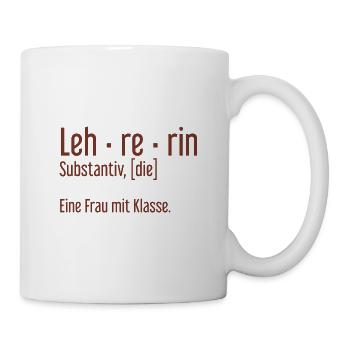 Lehrerin Lehrerinnen Schule Pädagogin Unterricht - Tasse - Weiß - Rechts