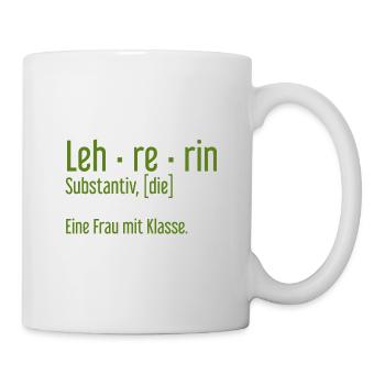 Lehrerin Lehrerinnen Schule Pädagogin Unterricht - Tasse - Weiß - Rechts