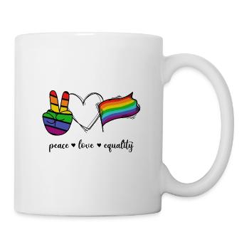 Peace Love Equality Liebe LGBTQ Gay Pride - Mug - white - Right