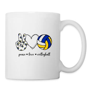 Peace Love Volleyball - Tasse - Weiß - Rechts