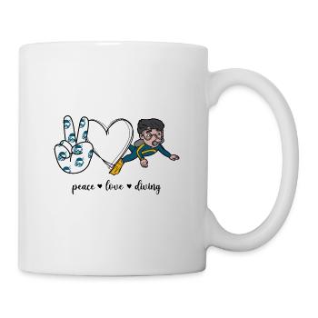 Plongée Peace Love - Mug blanc - blanc - Droite