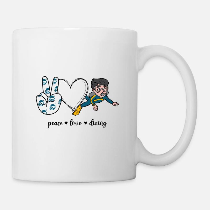 Peace Love Diving - Mug - white