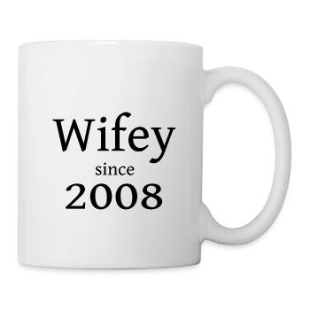 Wifey since 2008 für den Partner - Tasse - Weiß - Rechts