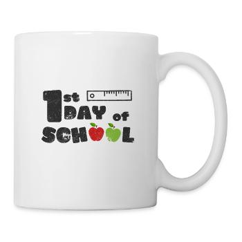 FIRST DAY OF SCHOOL 1ST GRADE ENROLMENT ABC SAYINGS - Mug - white - Right