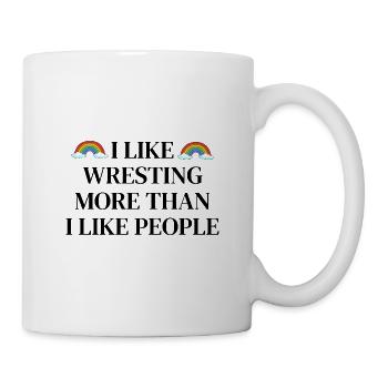 I like wrestling more than people - Mug - white - Right