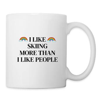I like skiing more than people - Mug - white - Right