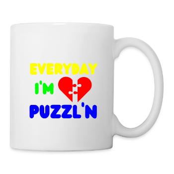 Everyday I'm Puzzl'n Funny Puzzle Solver - Mug - white - Right