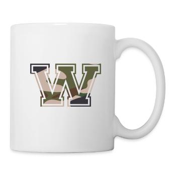 W, Monogram, Camouflage Green-Brown - Mug - white - Right