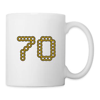 70. 70 ANS. 70e ANNIVERSAIRE. ANNIVERSAIRE 70 ANS. - Mug blanc - blanc - Droite