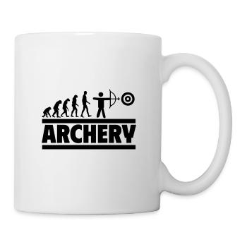 Bogenschießen-Evolution: Vom Mensch zum Bogenschüt - Tasse - Weiß - Rechts