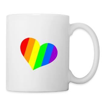 Regenbogen Herz - Tasse - Weiß - Rechts