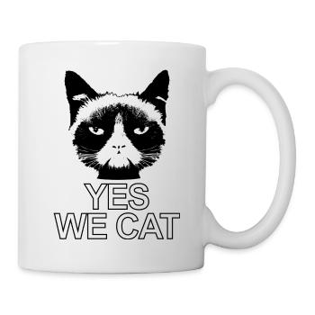 böse guckende Katze Yes we cat Kater cat - Tasse - Weiß - Rechts
