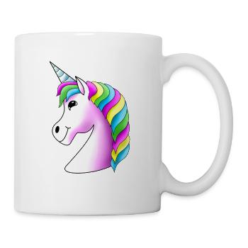 Pinkes Regenbogen-Einhorn - Tasse - Weiß - Rechts