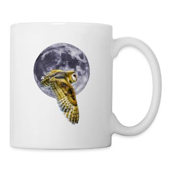 Eule und Mond - Tasse - Weiß - Rechts