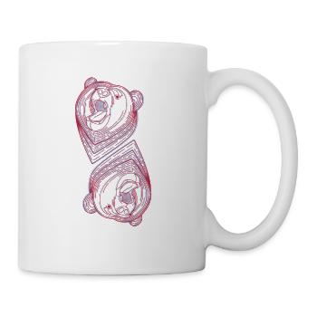 gespiegelt Bären, Bärenfamilie, Bärenbande - Tasse - Weiß - Rechts