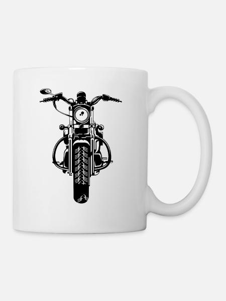Chopper / Motorrad 07_schwarz - Tasse - Weiß