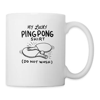 Lucky Ping Pong Shirt Tischtennis Sport Geschenk - Tasse - Weiß - Rechts