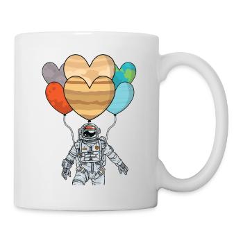 Astronaut with balloon - solar system planet - Mug - white - Right