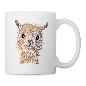 niedlicher Alpaka Kopf - Tasse - Weiß - Rechts