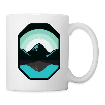 Panorama in den Bergen | Natur Wandern Aussicht - Tasse - Weiß - Rechts