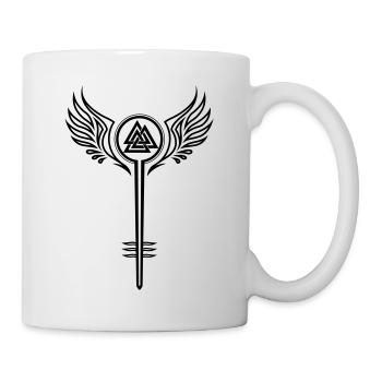 Walküre mit Valknut Wikinger Symbol - Tasse - Weiß - Rechts