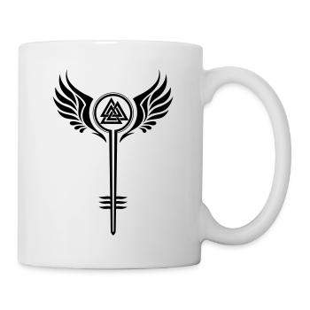 Walküre mit Valknut Wikinger Symbol - Tasse - Weiß - Rechts