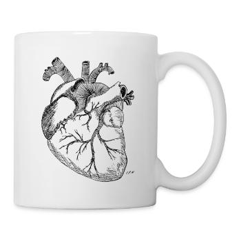 Anatomisches Herz - Tasse - Weiß - Rechts