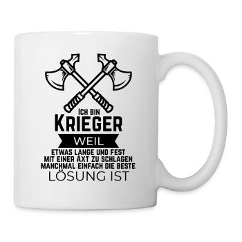 Pen and paper krieger - Tasse - Weiß - Rechts