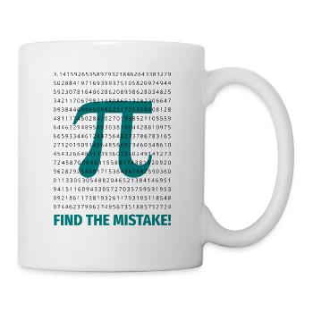 Pi Zahl unendlich Finde Fehler Symbol Mathe Nerd - Tasse - Weiß - Rechts