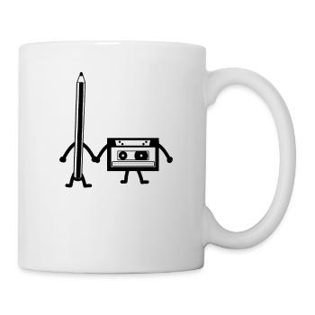 Kassette bleistift Vhs kassette Floppy Diskette - Tasse - Weiß - Rechts