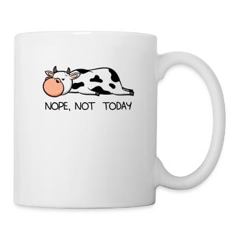 Funny Lazy Cow Calf Nope farmer milk gift - Mug - white - Right