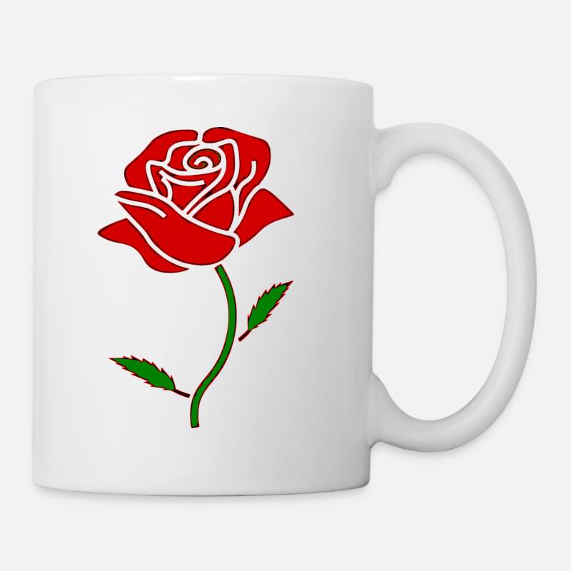 Rose rouge - Mug blanc - blanc
