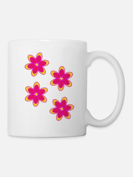 Bunte Blumen - Tasse - Weiß