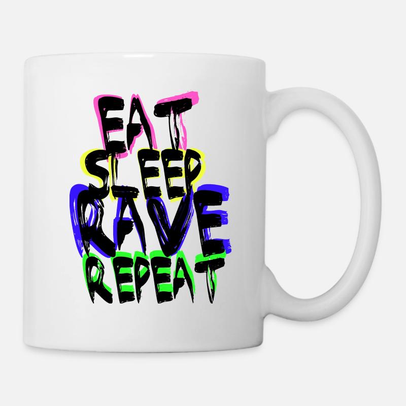 Rave Repeat - Tasse - Weiß