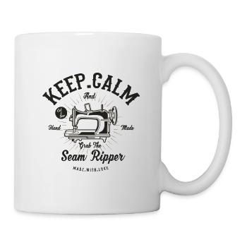 Crochet handmade wool sewing knitting fabric needle - Mug - white - Right