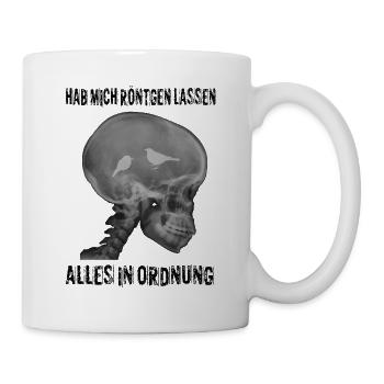 got me x-rayed bird in the head Funny - Mug - white - Right
