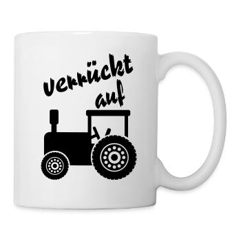 verrückt auf Traktor / Traktor - Tasse - Weiß - Rechts