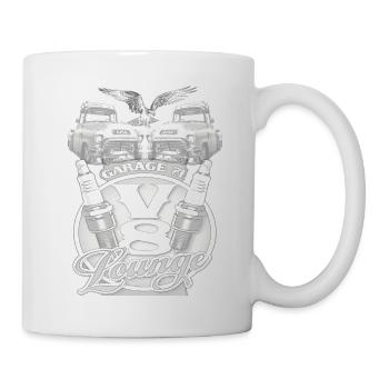 GMC Garage mit V8 Motor Lounge - Tasse - Weiß - Rechts