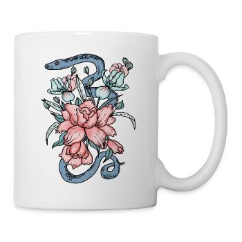 Schlange Floral - Tasse - Weiß - Rechts