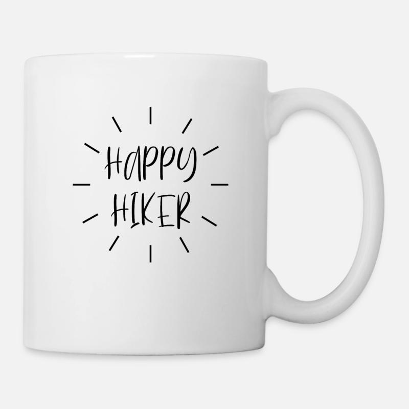 HAPPY HIKER GLÜCKLICHER WANDERER GESCHENK GLÜCK - Tasse - Weiß