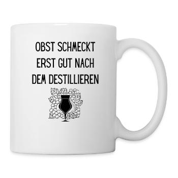 OBST DESTILLIEREN DESTILLATEUR GESCHENK SCHNAPS - Tasse - Weiß - Rechts