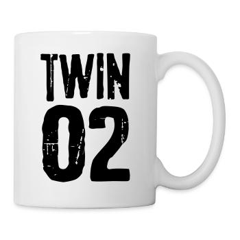 Twin 01 02 Zwillinge Partnerlook Zwilling Geschenk - Tasse - Weiß - Rechts