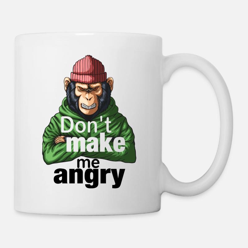 Colère colère impulsif agressif tête brûlée singe - Mug blanc - blanc